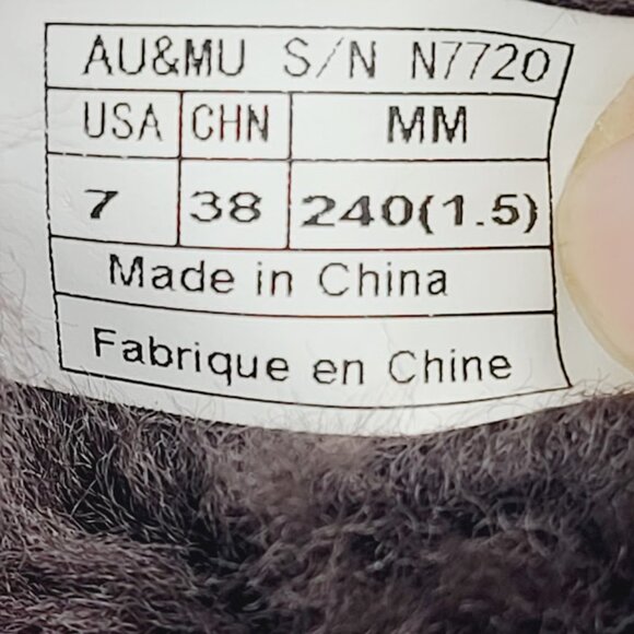 AU&MU Women's Brown Suede Fur Mid-Calf Insulated Winter Snow Boot Size 7 - Picture 5 of 7